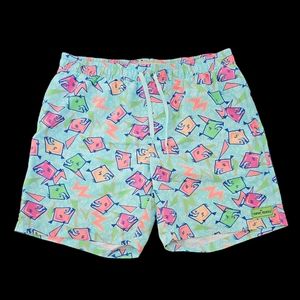 Tipsy Elves Men’s Feeding Frenzy Swim Trunks Size XL Beach Fish Piranha Sun Fun